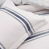 3pc California King Farmhouse Stripe Reversible Oversized Cotton Comforter Set Navy Blue: Machine Washable, OEKO-TEX Certified