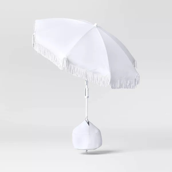 Outdoor Patio Beach Umbrella with Fringe