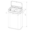Motion Wastebasket with Liner - Stainless Steel Touchless Kitchen Trash Can, Silver