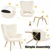 Boucle Accent Chair with Wood-tone Metal Legs