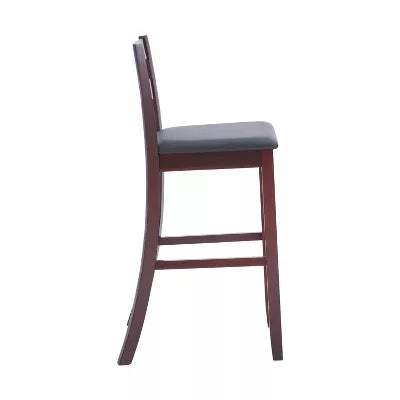 Triena Soho Padded Seat Faux Leather Barstool Hardwood/Brown - Upholstered