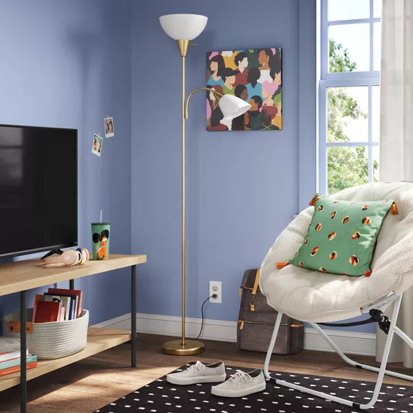 Torchiere with Task Light Floor Lamp