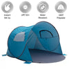 Pop Up Beach Tent with UV Protection and Ventilation Windows – Water and Wind Resistant Sun Shelter for Camping, Fishing, or Play  (Blue)