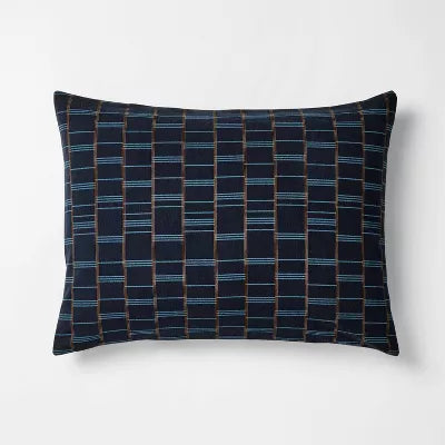 Woven Grid Comforter Set Navy Blue - Twin/Twin XL