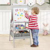 3-in-1 Art Easel for Kids with Magnetic Chalkboard & Whiteboard Paper Roll Gray