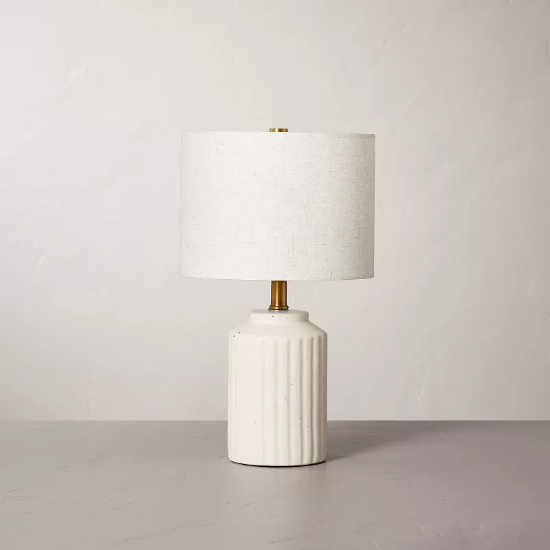 Fluted Ceramic Table Lamp Cream - ETL Listed, No Assembly Required