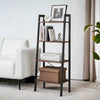 4-Tier Ladder Shelf, Storage Rack Bookcase with Steel Frame Showroom Item