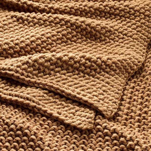 Chunky Knit Bed Blanket - Full/Queen