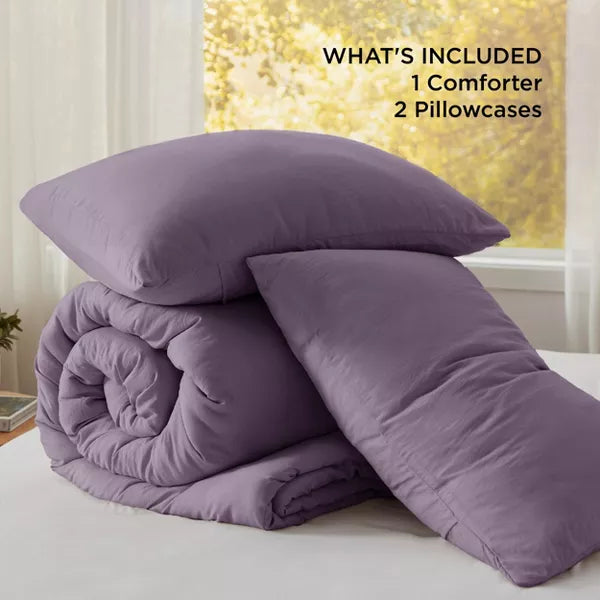 Comforter Set – Soft & Warm Imitation Washed Cotton Bedding for All Seasons King