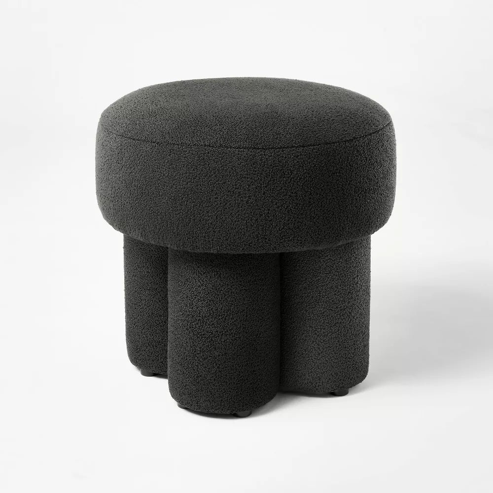 Boucle Fully Upholstered Accent Ottoman Stool - Threshold™ SHOWROOM ITEM