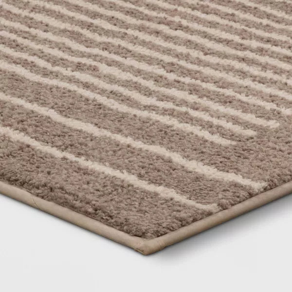 Washable Knitted Stripe Accent Rug 2'6"x4'