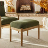 Boucle Upholstered Wood Ottoman