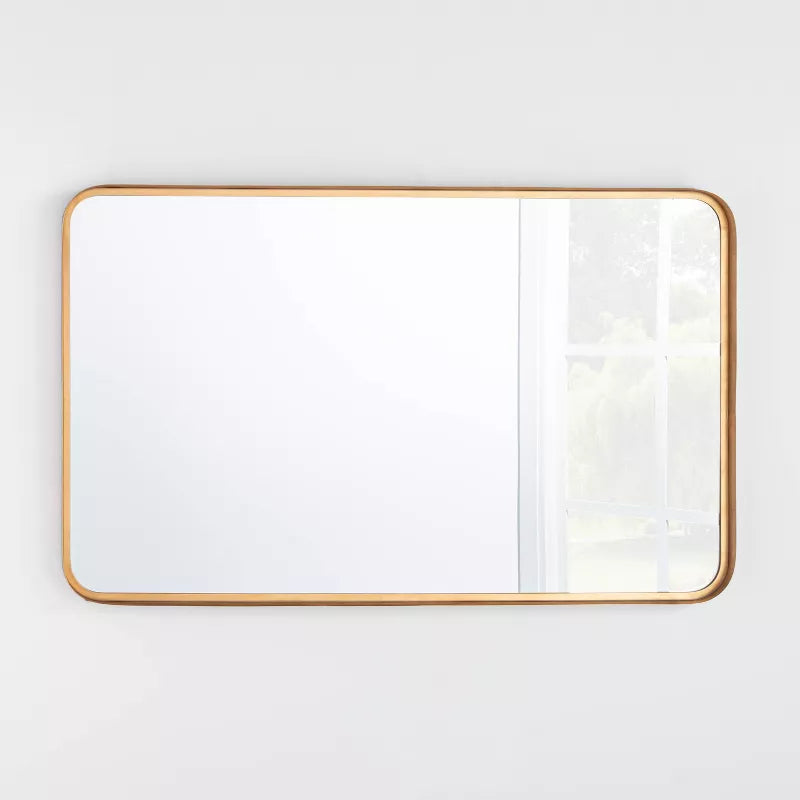 Rectangular Decorative Mirror with Rounded Corners