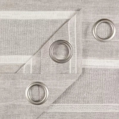 2pk Faux Linen Shimmer Textured Sheer Window Curtain Panels