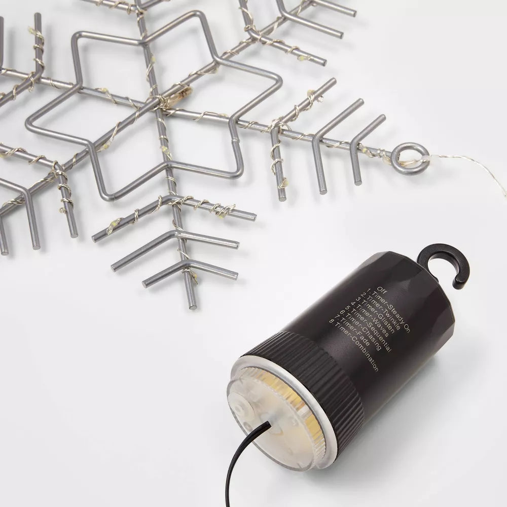 3pk Battery Operated LED Hanging Metal Snowflake Christmas Lights, final cut