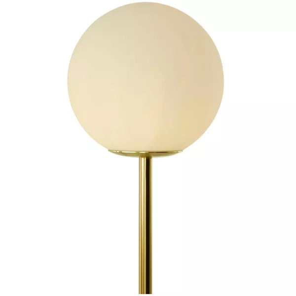 2-Light Marble Orb Floor Lamp with Marble Base