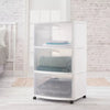 Three Drawer Wide Cart with Clear Drawers