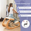 Ergonomic Kneeling Chair Wooden Rocking Chair with Comfortable Padded Seat Cushion & Knee Support Upright Posture Support Chair for Back Pain Relief Beige/Black/Gray