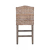 1-Piece Durham Rattan Counter Height Barstool with Upholstered Seat and Wood Base Tan: Cotton