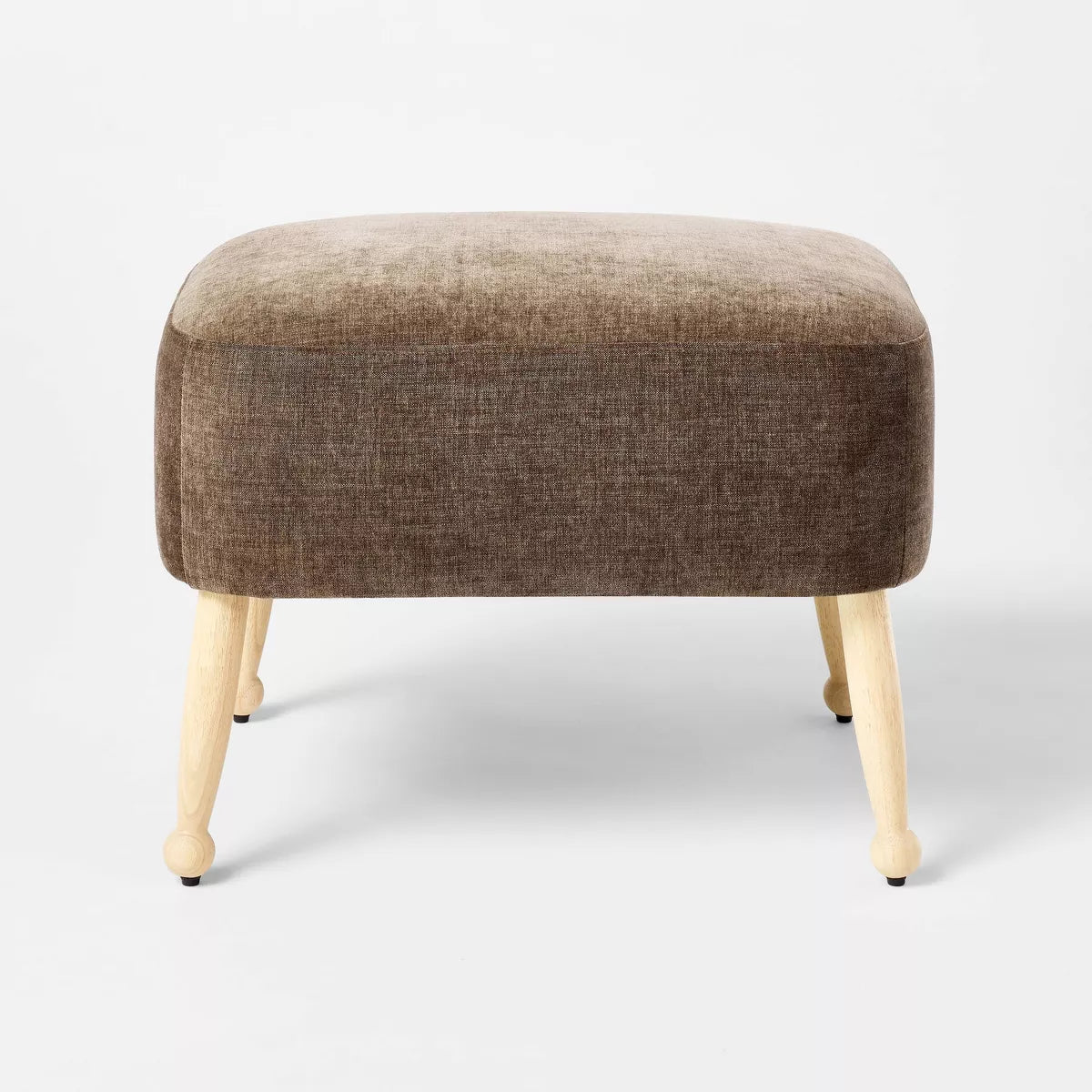 Corallina Upholstered Wooden Ottoman - Dark Brown - Threshold - SHOWROOM ITEM 