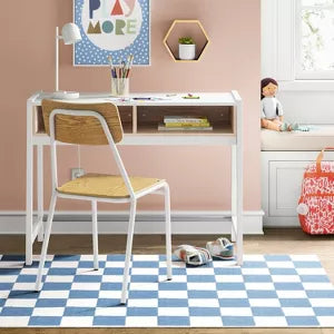 Area Kids' Rug Checker Blue,  4' x 5'5"