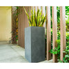 Rectangular Kante Lightweight Modern Tall Outdoor Planter Charcoal