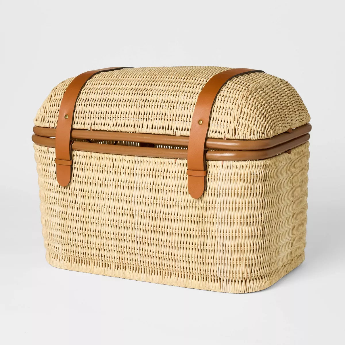 21" Woven Rattan Storage Trunk - Brown SHOWROOM ITEM