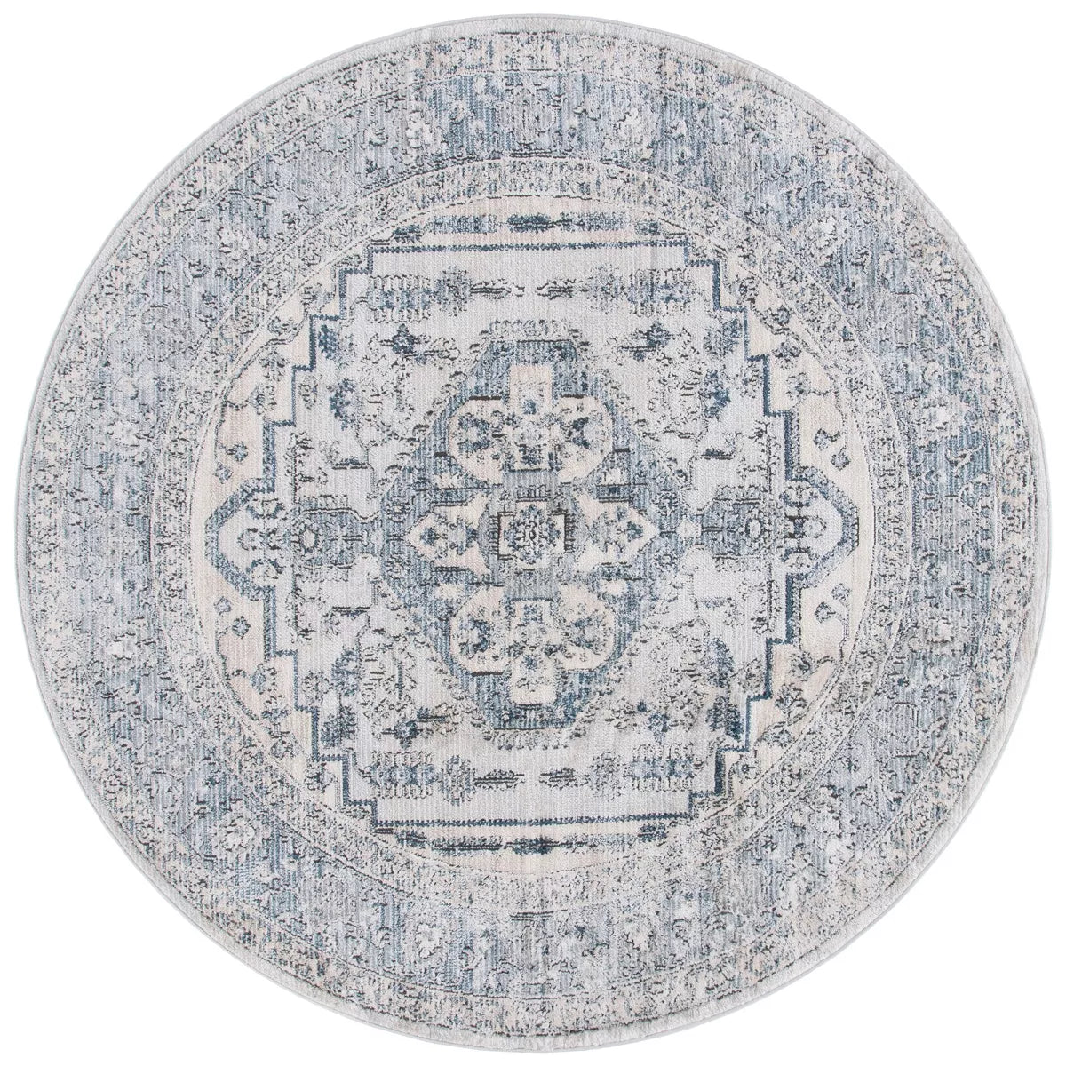 6'7" Oregon Round Area Rug - Light Blue/Ivory SHOWROOM ITEM