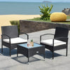 2 PCS Furniture Set Table & 2 Chair Patio Wicker Rattan W/Cushion