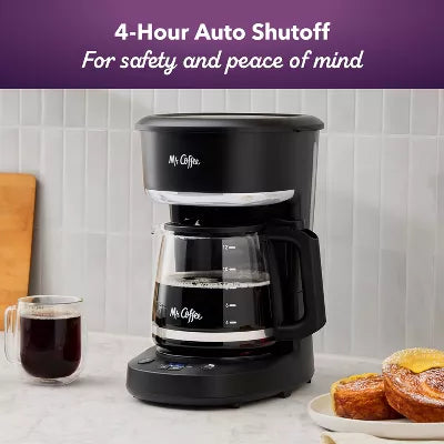 12-Cup Programmable Coffee Maker Black: Drip Machine, Dishwasher-Safe, Electric, Paper Filter