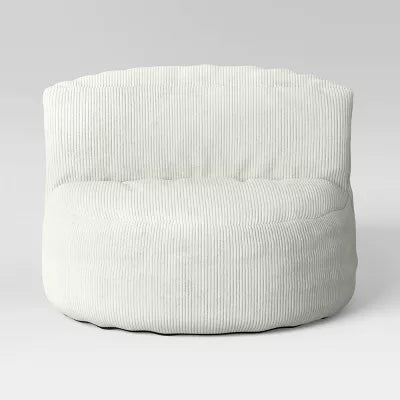 Memory Foam Filled Bean Bag Chair with Corduroy Cover Cream, final cut