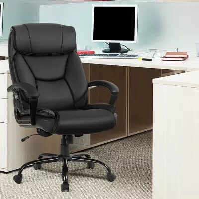 Big & Tall Massage Office Chair E xecutive PU Leather Computer Desk Chair