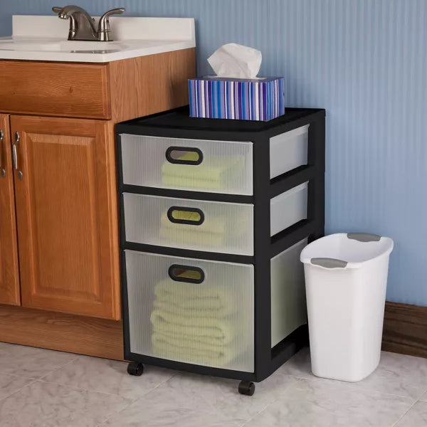 Ultra 3 Drawer Storage Cart Black