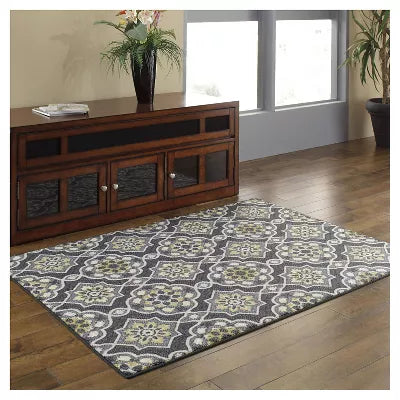 Washable Rowena Rug Charcoal Gray