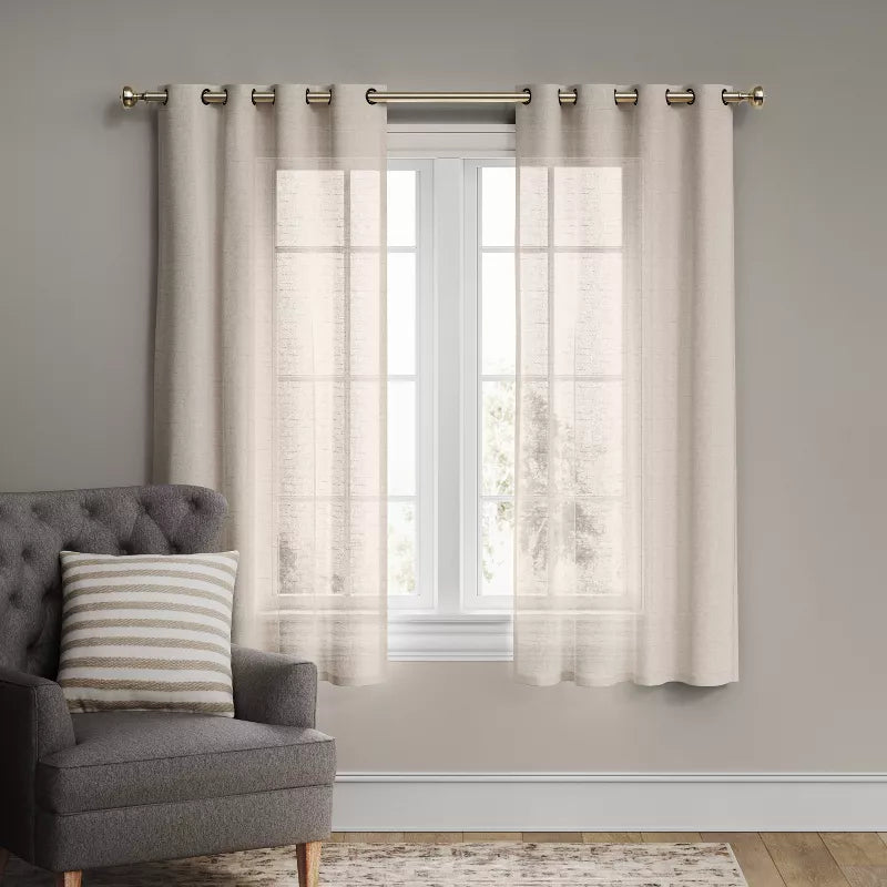 1pc Light Filtering Textured Weave Window Curtain Panel