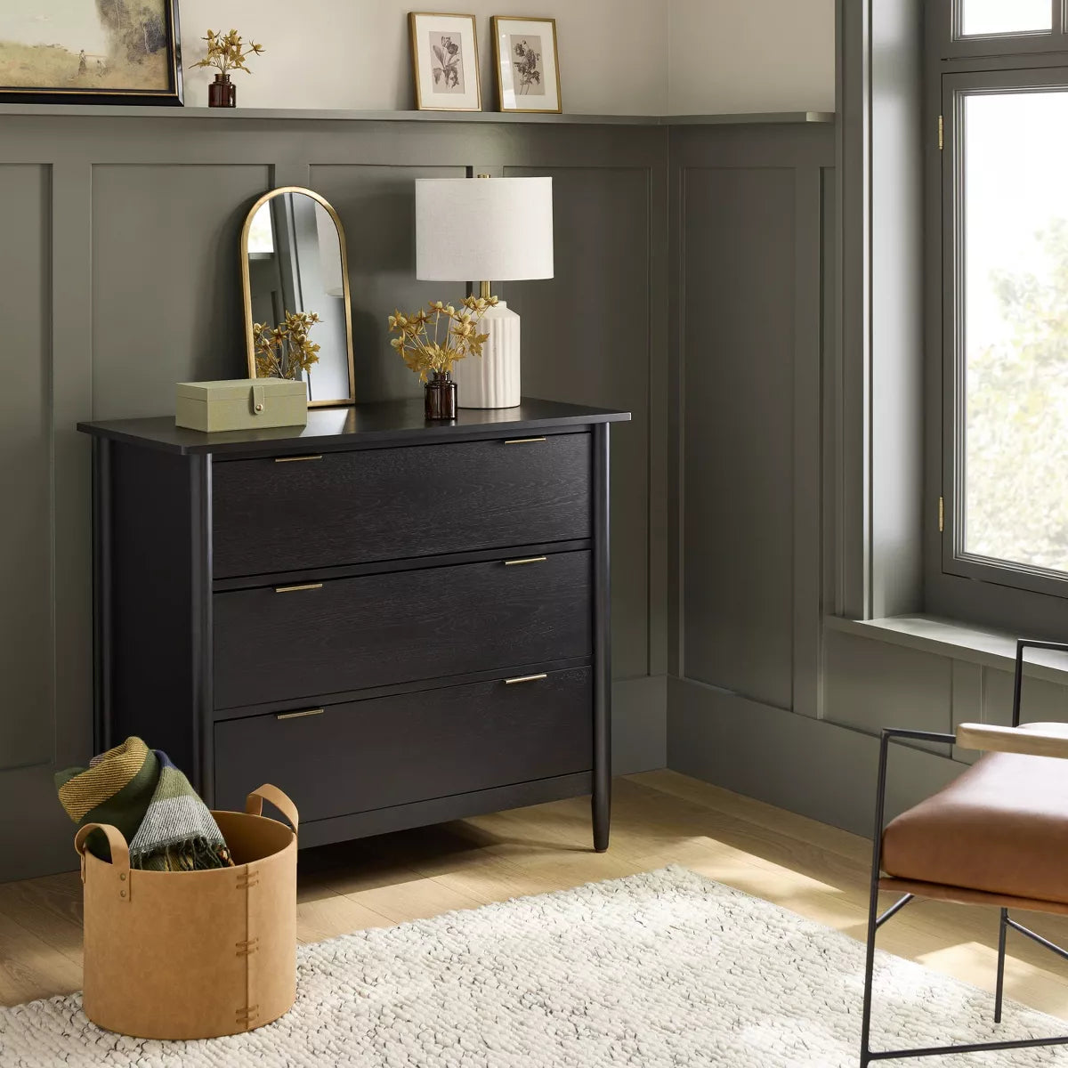3 Drawer Modern Wood Dresser