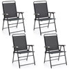 4PCS Outdoor Patio Folding Chair W/Armrest Portable Camping Lawn Garden