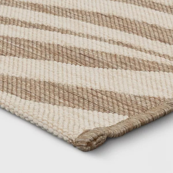 Wavy Lines Outdoor Area Rug Beige/Natural Brown 5'x7'