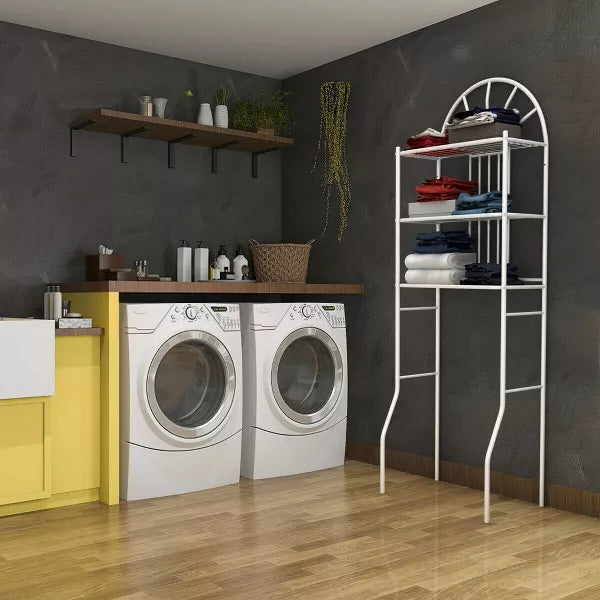 3 Shelf Over The Toilet Bathroom Space Saver Towel Storage Rack Organizer White