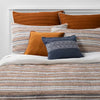 8pc Woven Stripe Comforter Bedding Set Blue/Orange/Off White - King