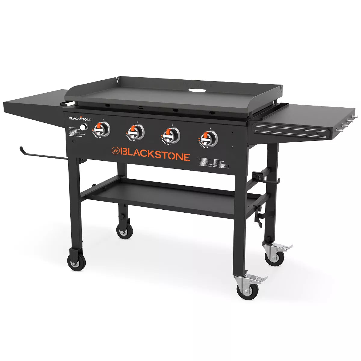 Omnivore Propane Griddle Combo, 4 Burners, Outdoor BBQ Grill Stove, Powder Coated Steel, Cooking Top, Black