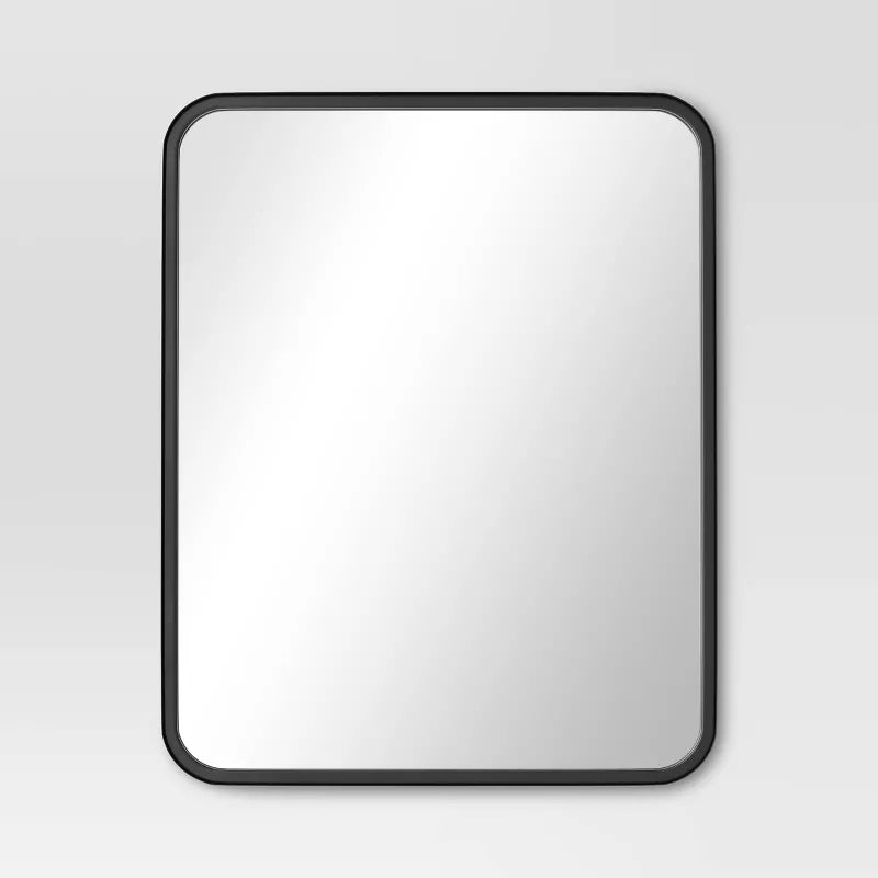 Rectangular Decorative Wall Mirror with Rounded Corners