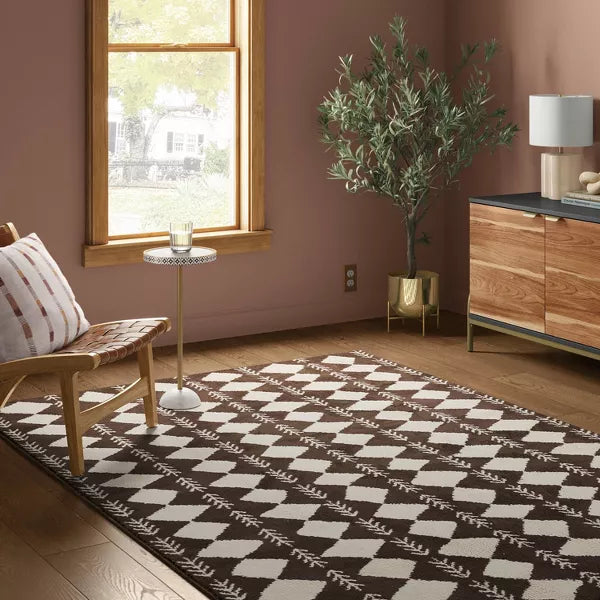 Irregular Diamond Shag Area Rug 5'x7'