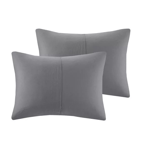 Aya Jacquard Geo Comforter & Sheets Bedding Set Gray Queen