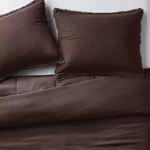 Heavyweight Linen Blend Comforter and Sham Set - King