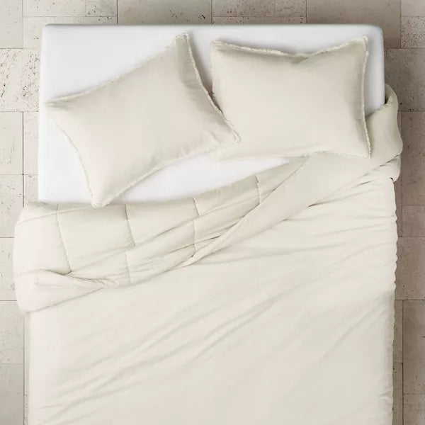 Heavyweight Linen Blend Comforter & Sham Set Full/Queen