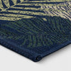 Palm and Banana Tropical Outdoor Area Rug Navy Blue 7'x10'