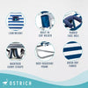 On-Your-Back Sand Chair, Beach Reclining Lawn Chair w/Backpack Straps, Outdoor Furniture for Pool, Camping, or Backyard, Blue Stripe