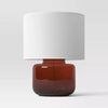 Amber Glass Table Lamp Brown