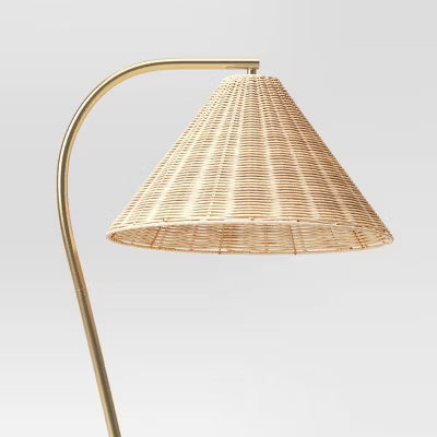 Gooseneck Floor Lamp with Natural Shade